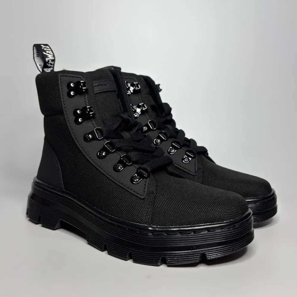 Dr. Martens Combs Women's Casual Combat Boots in Black Ajax+Extra Tough Poly - Picture 5 of 8